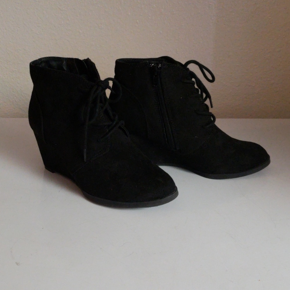 American Rag Black Wedge Ankle Boots